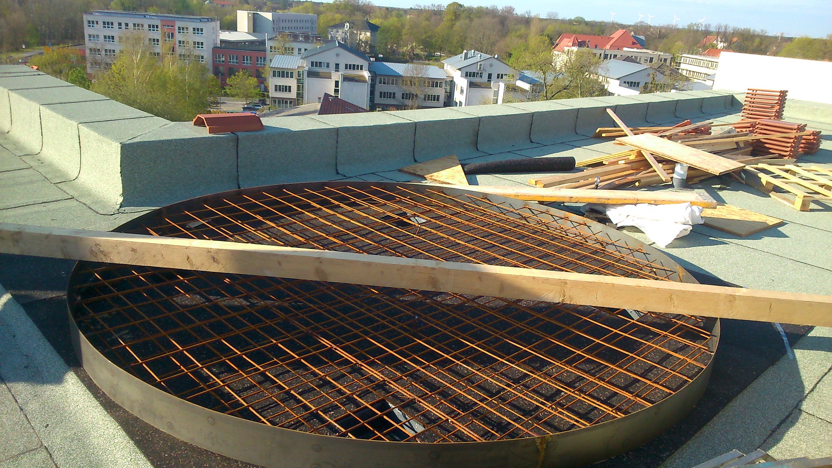 Vorarbeiten auf dem Dach